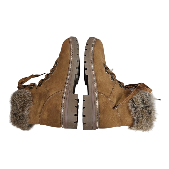 Boutique by Corkys Challenge Cognac Boot Faux Fur Size 10 - Picture 3 of 16